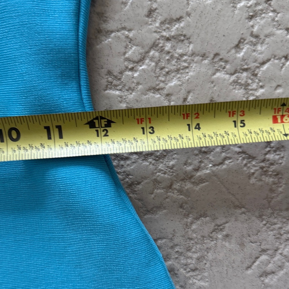 Elegant Asymmetrical Turquoise Dress with Silver Accents - Picture 6 of 10